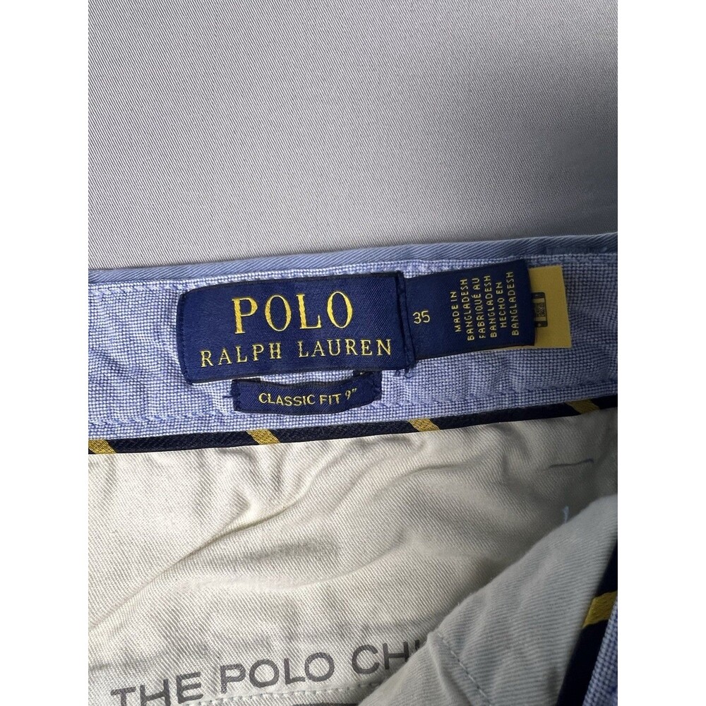 Polo Ralph Lauren Men’s Chino Shorts Light Blue Flat Front Casual Preppy Size 35 - Picture 3 of 10
